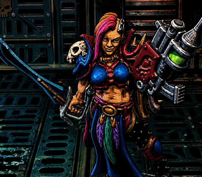GPT Image 2 renders my gang queen in the style of a crime comic.