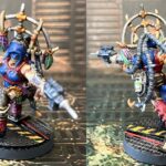 An Escher Death Maiden with a venom claw and a needle pistol