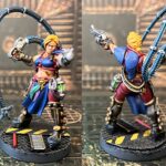 An Escher Sister with a shock whip and a auto-pistol