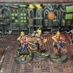 Three Escher gangers with las guns