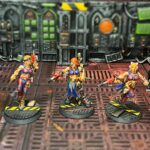Three Escher juves, all with lasguns