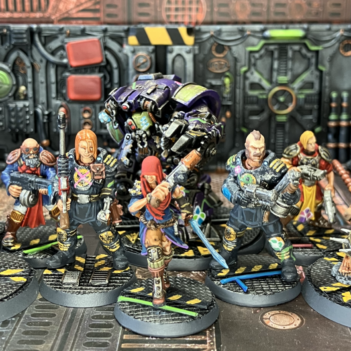 The Psyker Sarah, her champs, and a gang of misfits and scummers