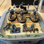 Escher bikers in the process of being converted.