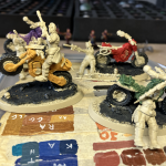 Escher bikers being painted