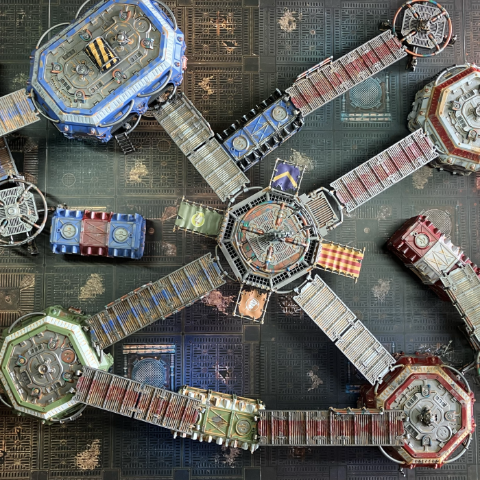 The layout of the Necromunda board