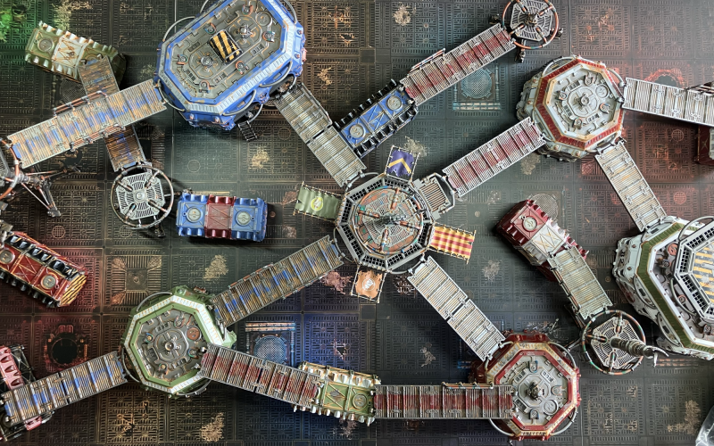 The layout of the Necromunda board