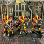 Two Palanite Enforcers with Boltguns, one with a shotgun.