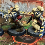 Space Marines painted up and decaled as Tome Keepers.