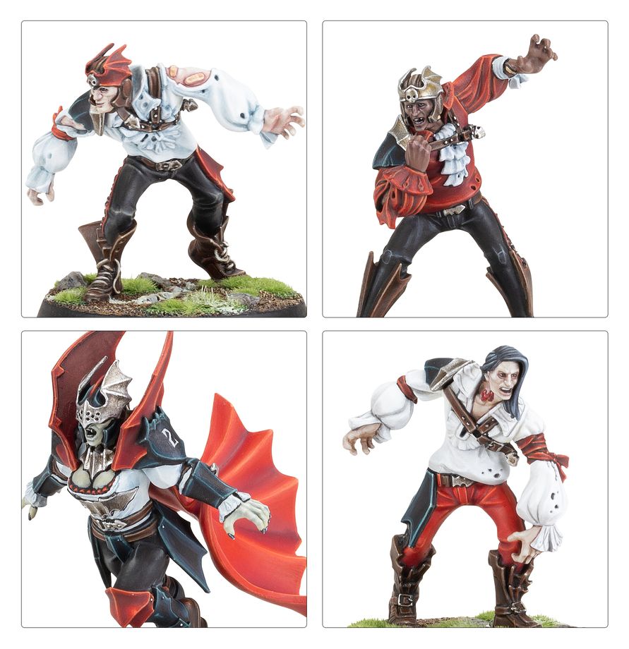 The Blood Bowl Vampire team, three thralls and a vampire