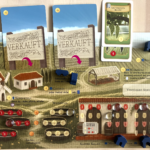 A Viticulture player board that has two fields mortgaged.