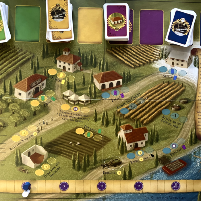 The shared board set up with cards in place