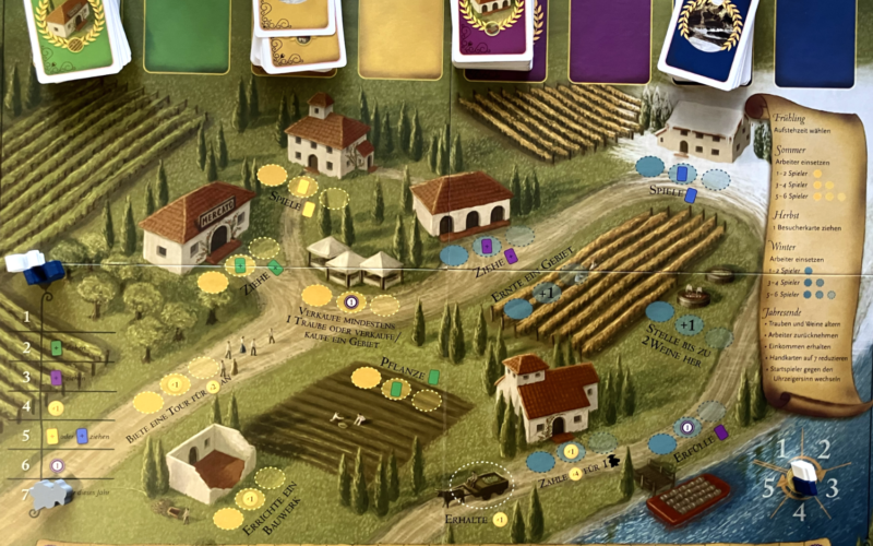 The shared board set up with cards in place