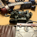 An Iron Crawler in the center of the Ash Wastes battlefield