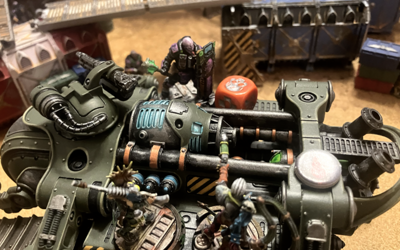 A Genestealer infected enforcer is murdered by two Escher sisters.