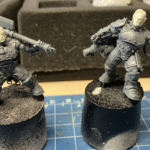 Two new Goliath models with head swaps, unpainted and mounted on corks.