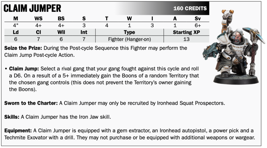 The claim jumper's new Necromunda stat card.