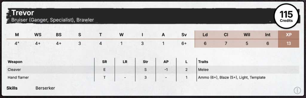 A new stat card for a Goliath Bruiser.